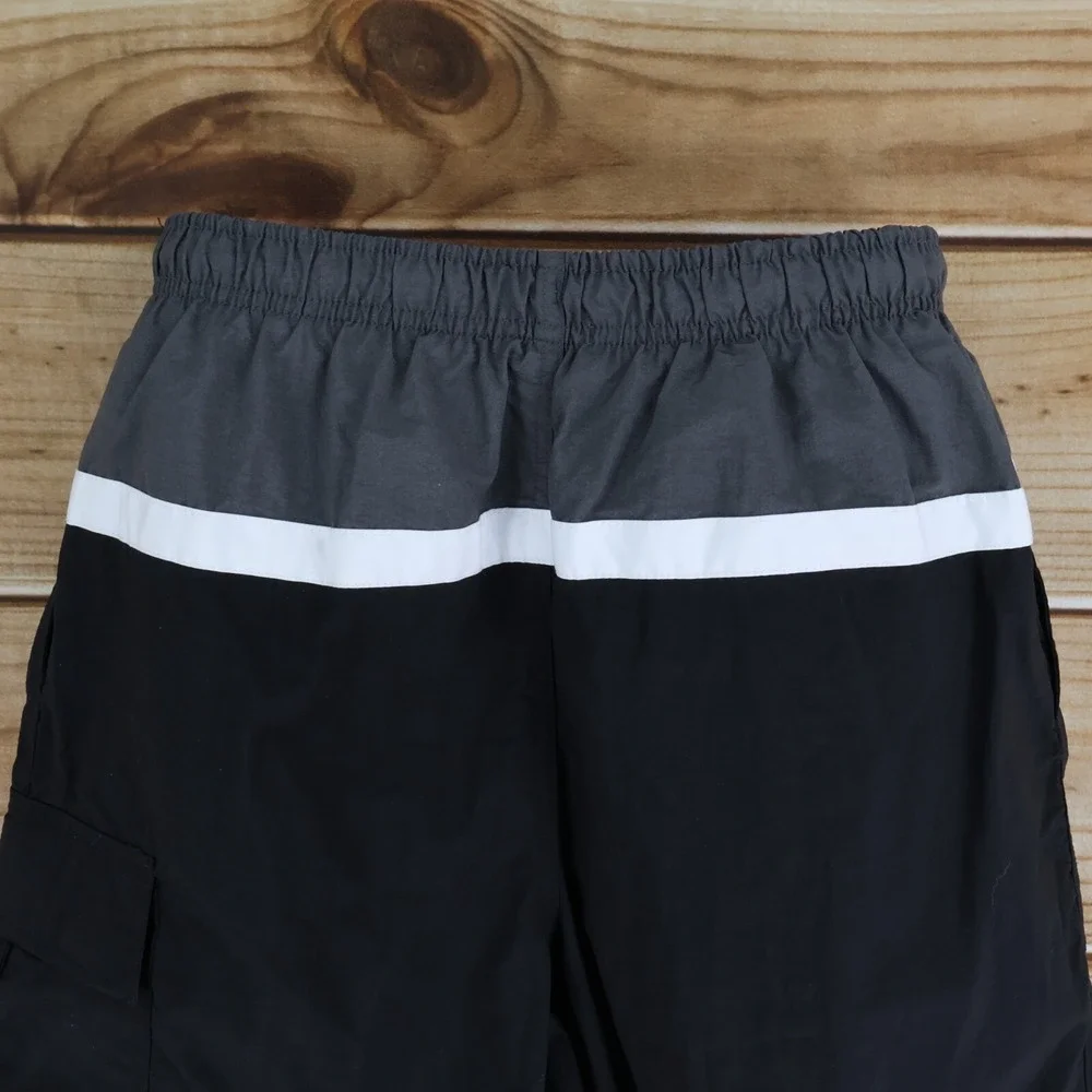 Islander Swim Trunks w/Liner Boys Sz M Black Colorblock Stretch Waist Drawstring